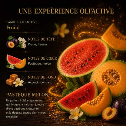 Fondant parfumé pastèque melon notes fruitées gourmandes cire végétale senteur estivale
