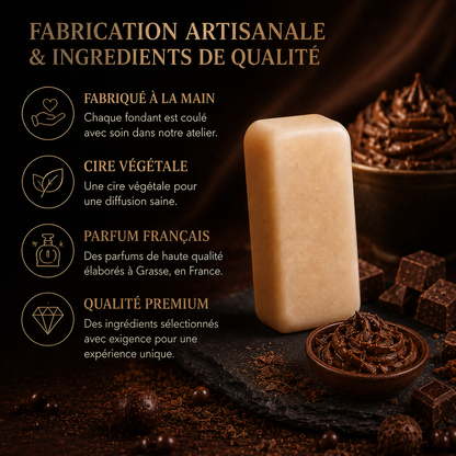 Galet parfumé chocolat cupcake fondant parfumé cire végétale odeur dessert gourmand maison cocooning