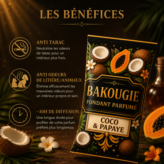 Galet parfumé coco papaye longue diffusion pour maison avec parfum gourmand exotique et ambiance tropicale