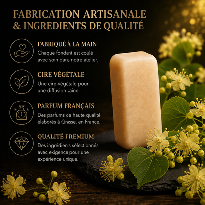 Galet parfumé fleur de tilleul pour brûle parfum cire végétale fondante senteur fleurie relaxante et cocooning maison