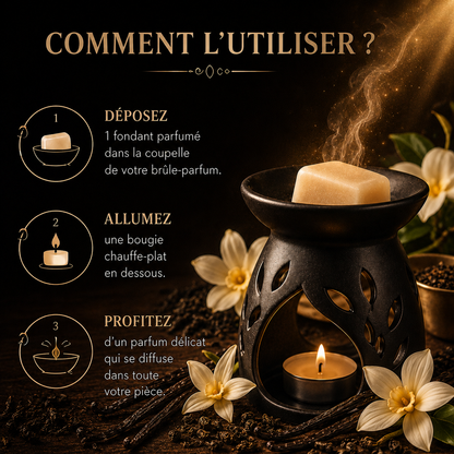 Galet parfumé Thé Noir Vanille pour brûle parfum cire parfumée végétale ambiance cocooning chaleureuse