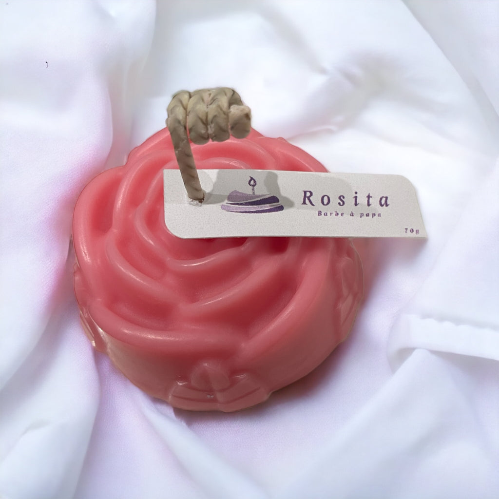 Bougie parfumée en forme de rose, cire végétale et 7 parfums français disponibles.