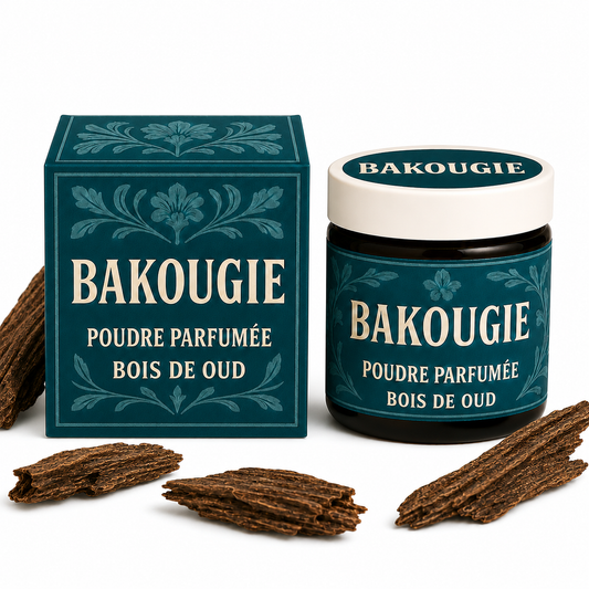 Poudre parfumée Bois de Oud Bakougie pour aspirateur et poubelle