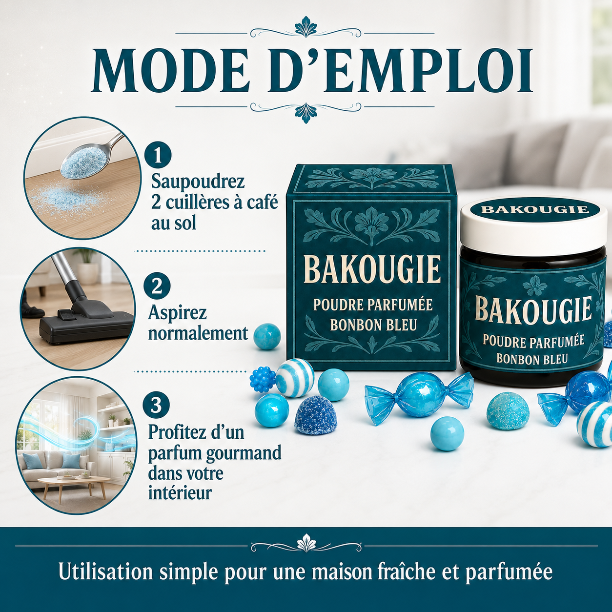 Poudre parfumée Bonbon bleu Bakougie — vue complémentaire 4