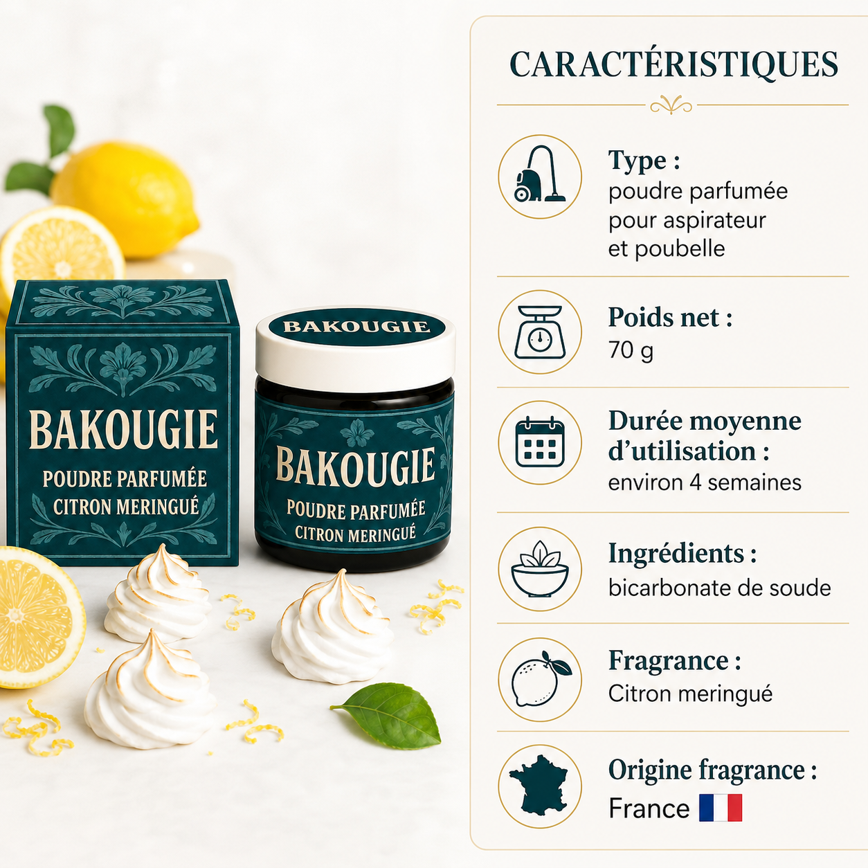 Poudre parfumée Citron meringué Bakougie — vue complémentaire 3