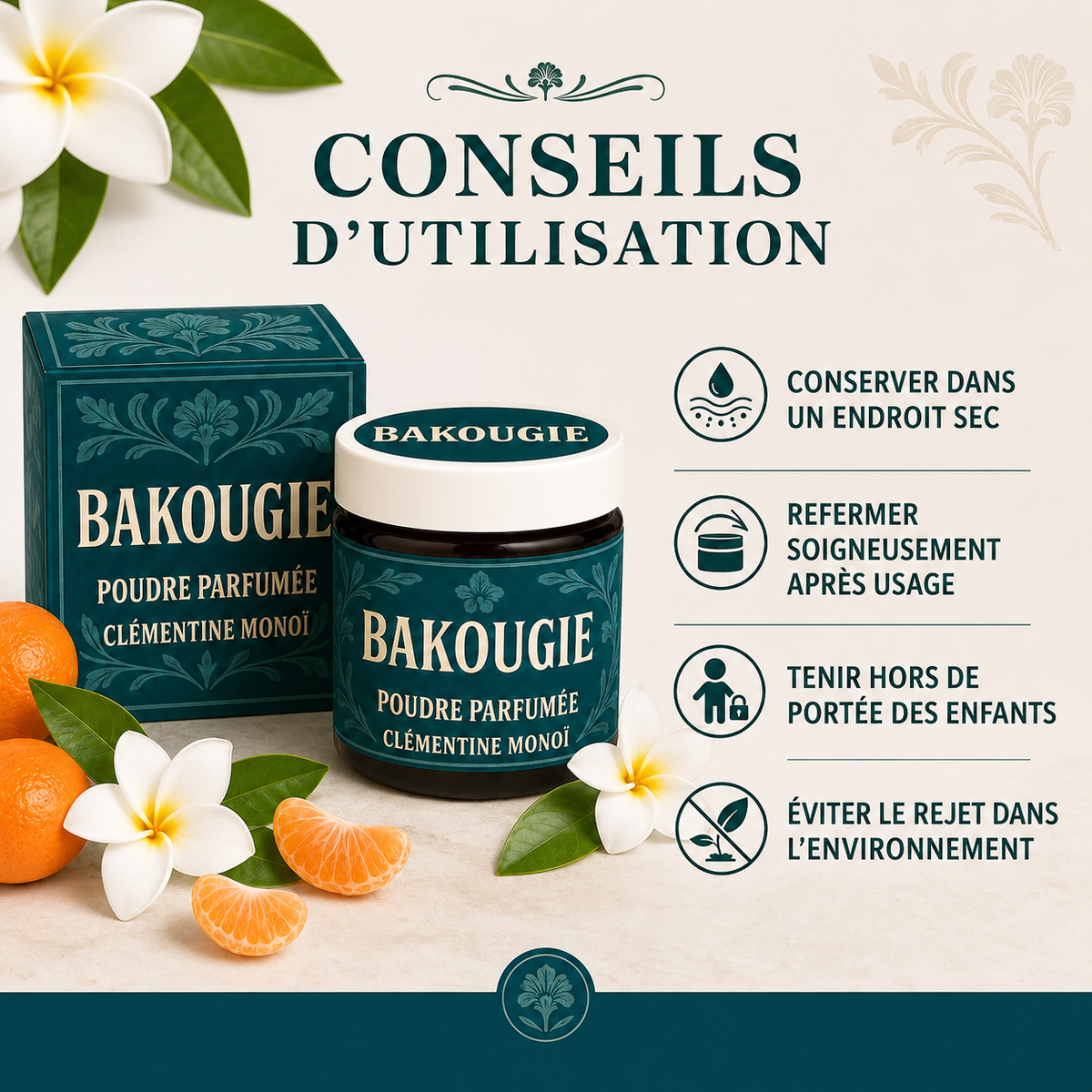 Poudre parfumée Clémentine monoï Bakougie — vue complémentaire 6
