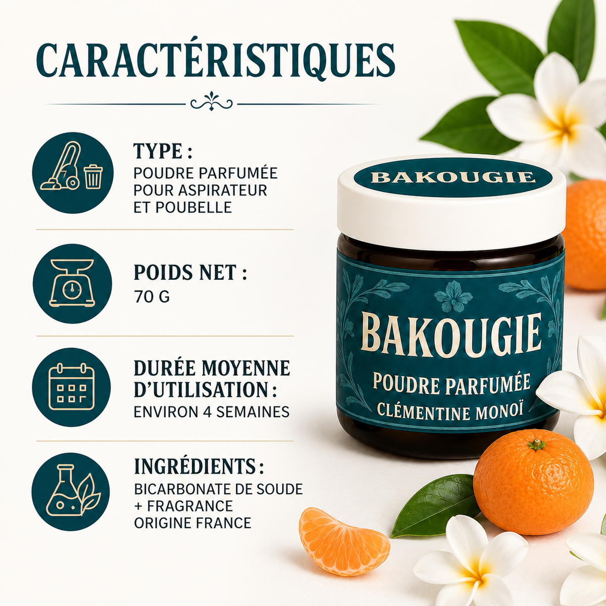 Poudre parfumée Clémentine monoï Bakougie — vue complémentaire 7