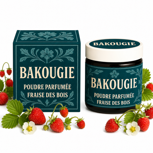 Poudre parfumée Fraise des bois Bakougie pour aspirateur et poubelle