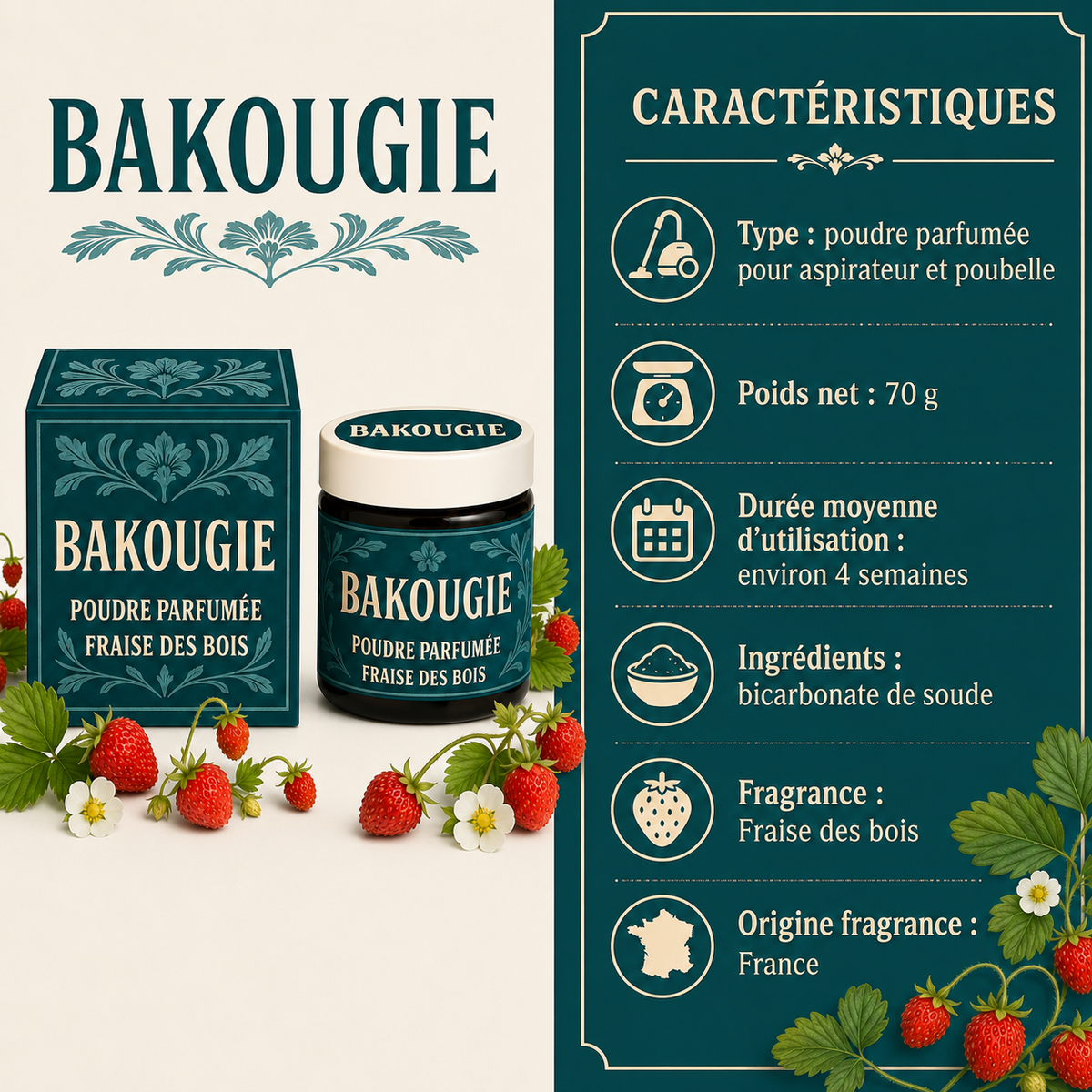 Poudre parfumée Fraise des bois Bakougie — vue complémentaire 3