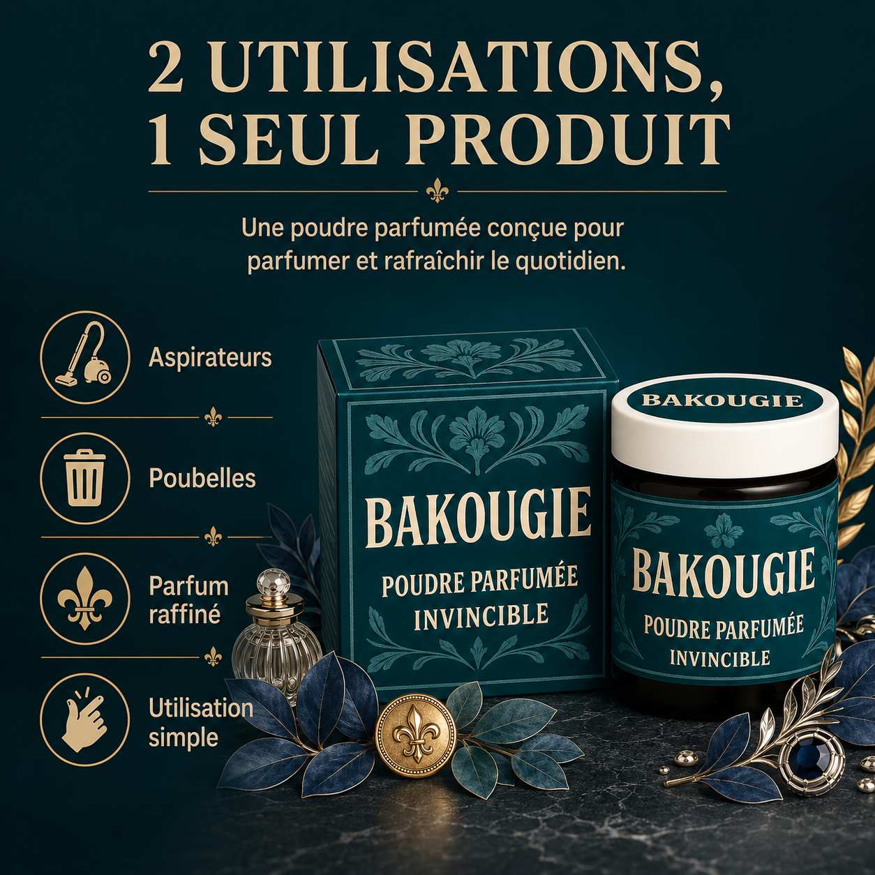 Poudre parfumée Invincible luxe masculin Bakougie — vue complémentaire 3