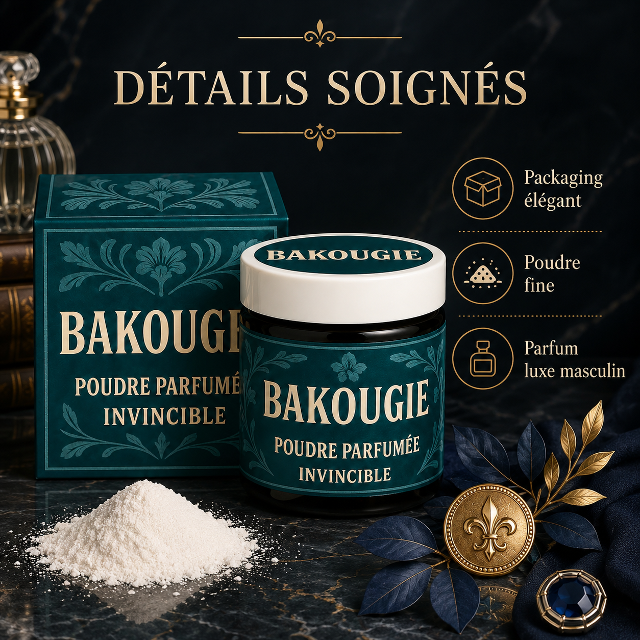 Poudre parfumée Invincible luxe masculin Bakougie — vue complémentaire 6