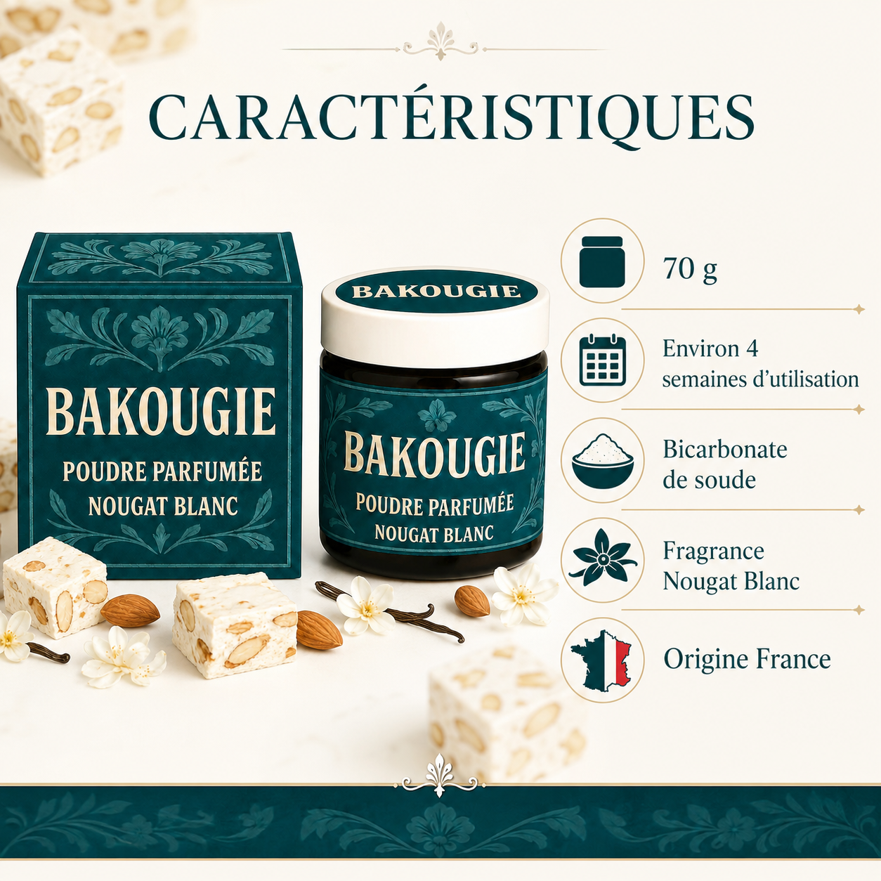 Poudre parfumée Nougat blanc Bakougie — vue complémentaire 3