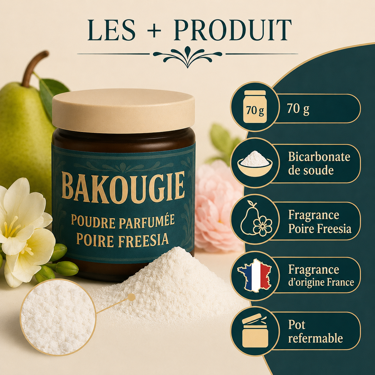 Poudre parfumée Poire freesia Bakougie — vue complémentaire 6