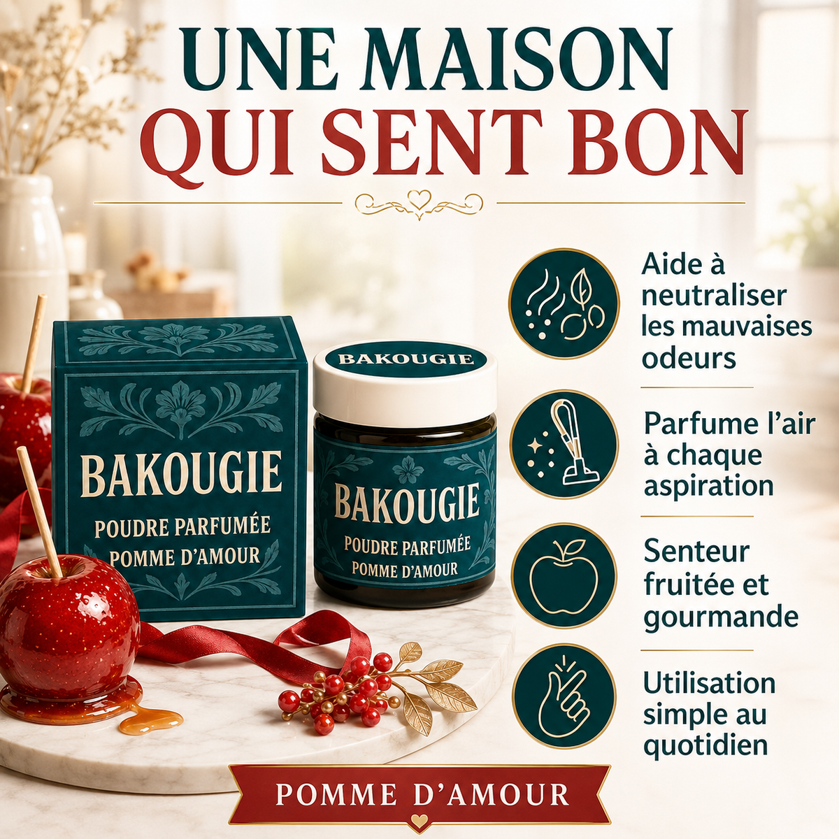 Poudre parfumée Pomme d’amour Bakougie — vue complémentaire 2