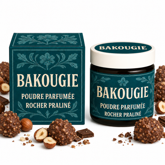 Poudre parfumée Rocher praliné Bakougie pour aspirateur et poubelle
