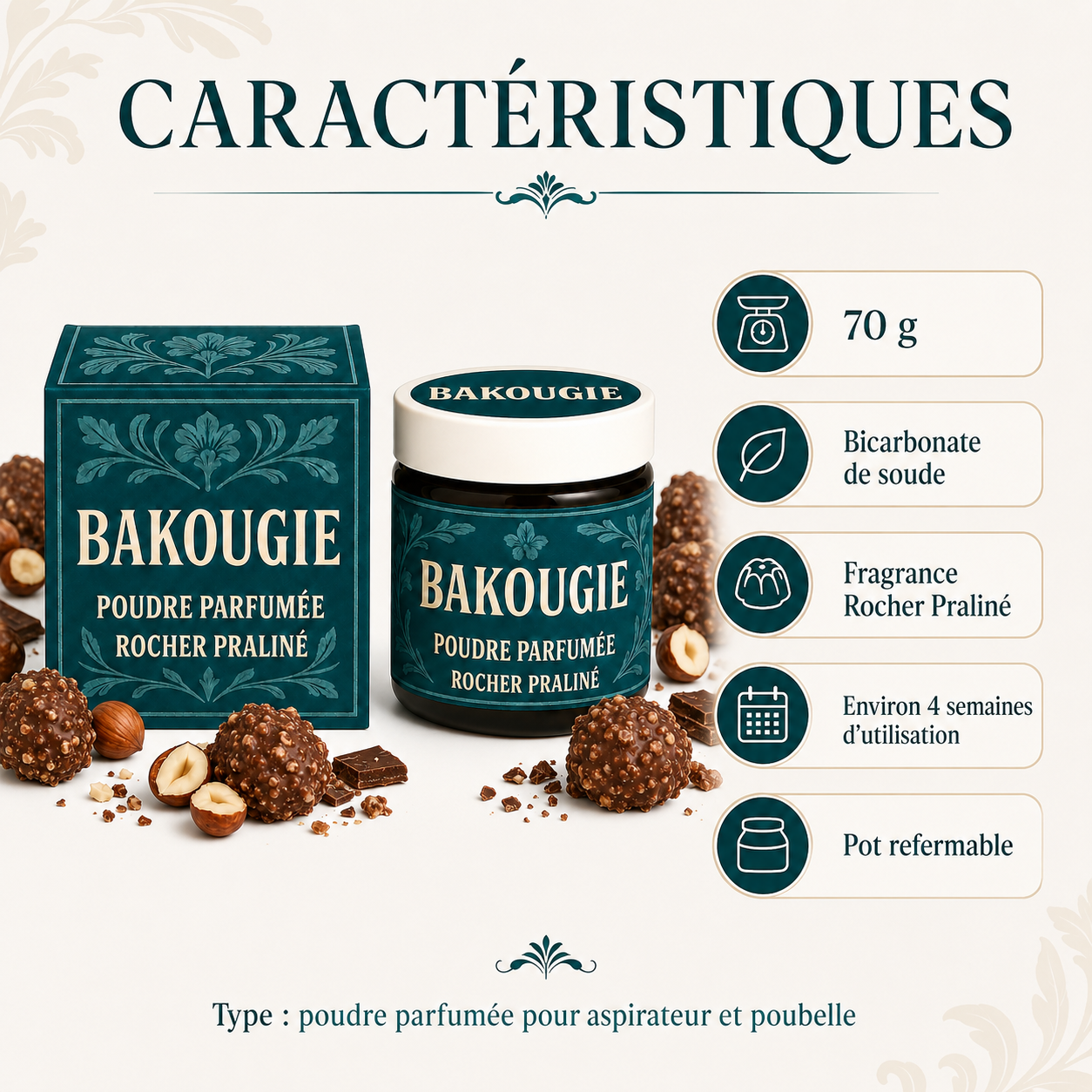 Poudre parfumée Rocher praliné Bakougie — vue complémentaire 3