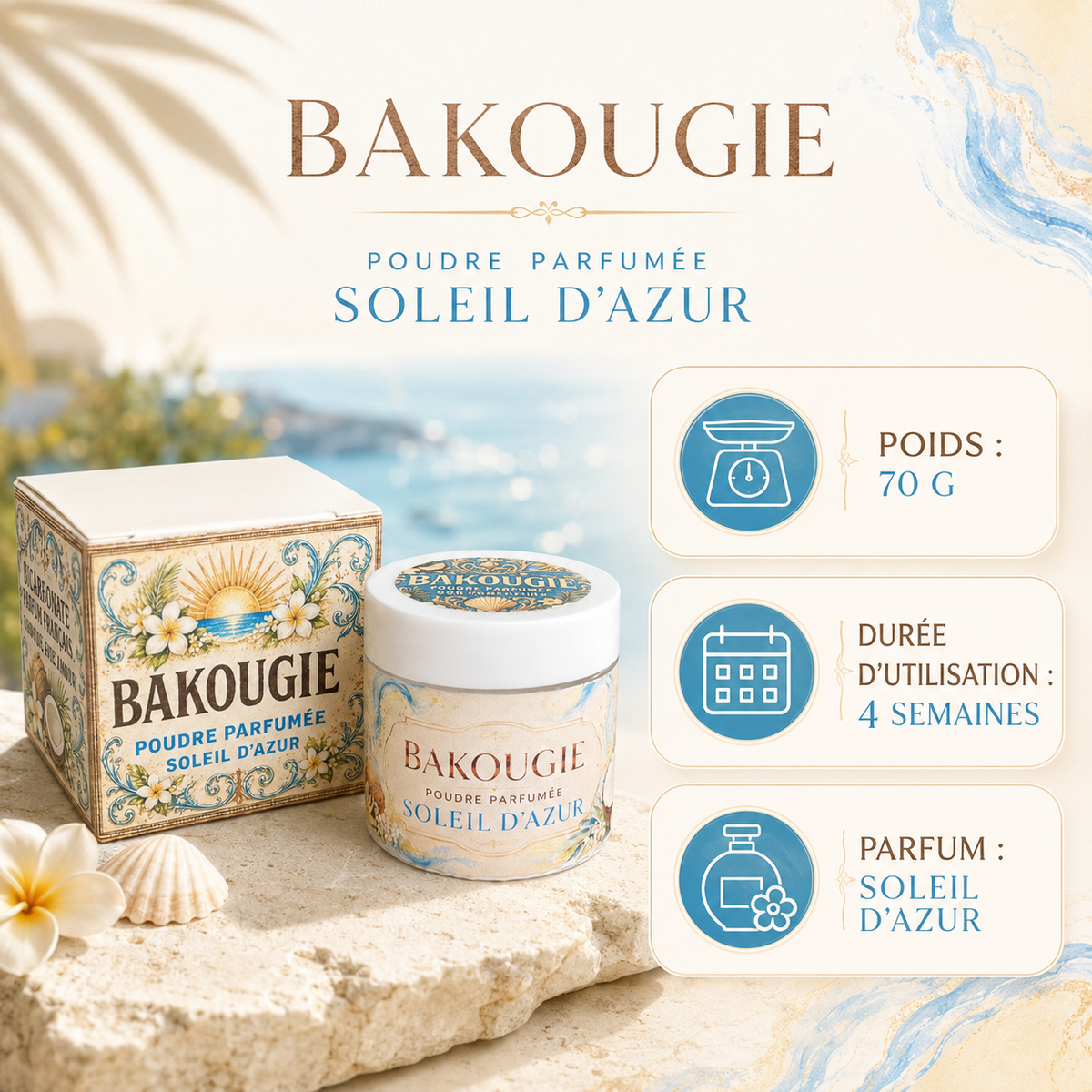 Poudre parfumée Soleil d’Azur Bakougie — vue complémentaire 3