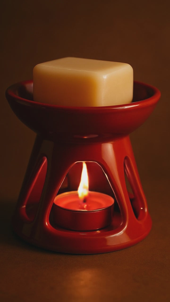 Video présentant le fondant parfumé sur un brule-parfum