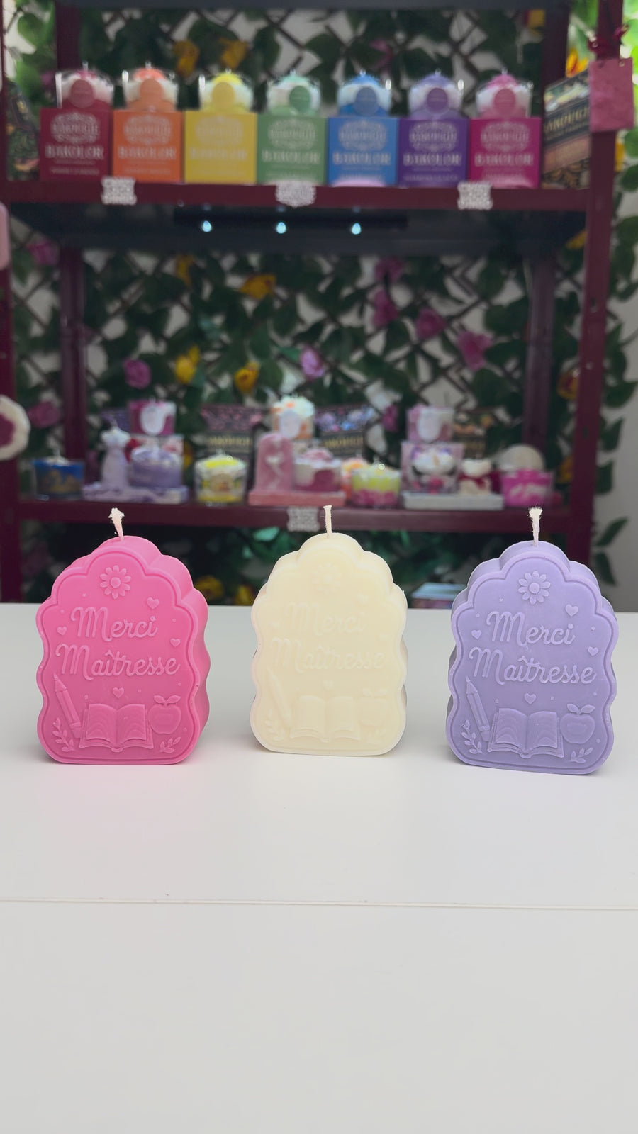 Bougie Merci maîtresse en plusieurs couleurs, cadeau personnalisé pour maîtresse, ATSEM ou nounou