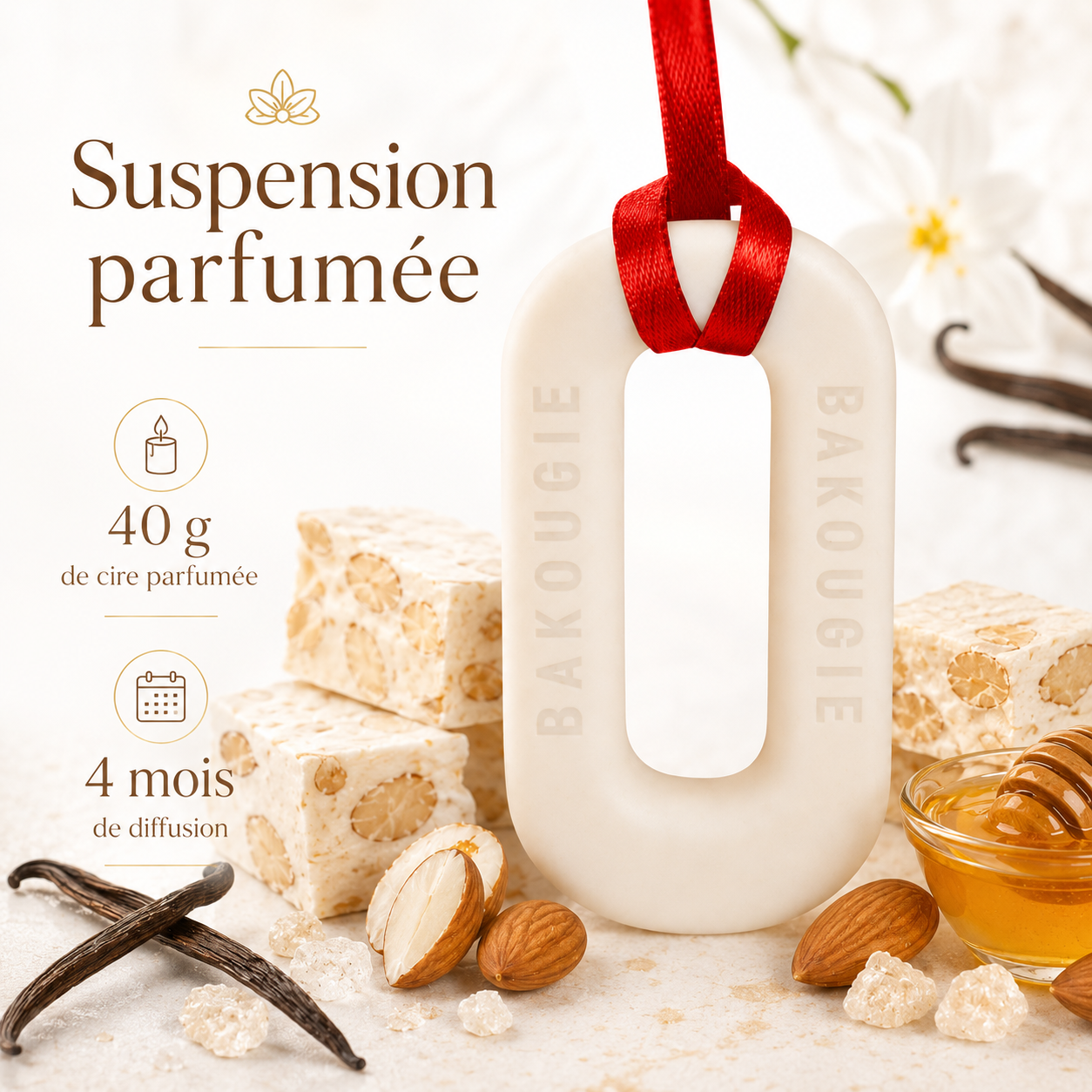 Suspension parfumée Nougat blanc Bakougie — vue complémentaire 2