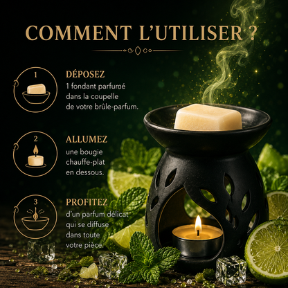 Comment utiliser un fondant parfumé Mojito avec brûleur parfum menthe citron vert
