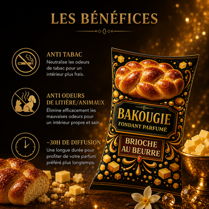 Wax melt brioche gourmande parfum fondant cire parfumée senteur brioche chaude beurre vanille caramel