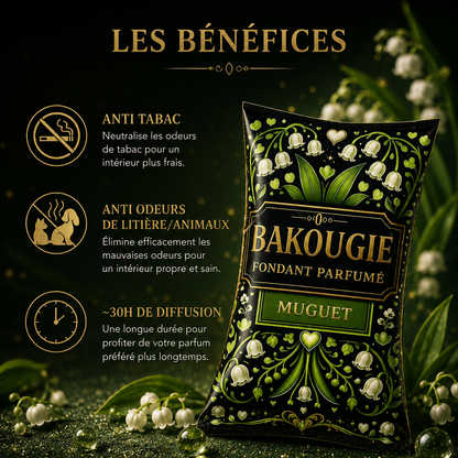 Wax melt muguet floral fondant cire parfumée senteur fleur blanche parfum d’intérieur longue diffusion